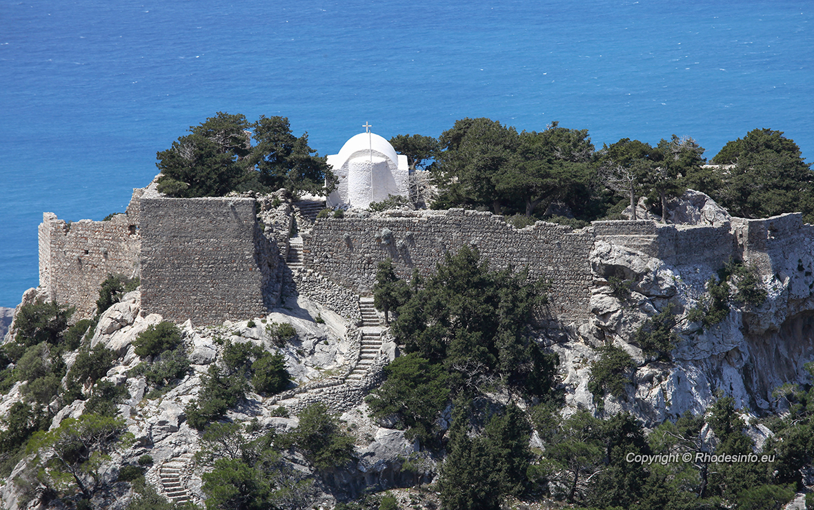 The ruined castle of Monolithos on the island of Rhodes, Greece